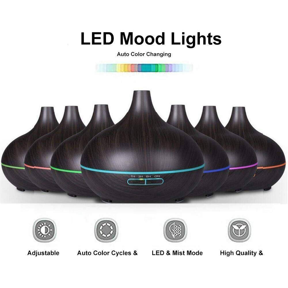 Essential Oil Aroma Diffuser med bluetooth- høytaler m/ fjernkontroll og LED- lys.