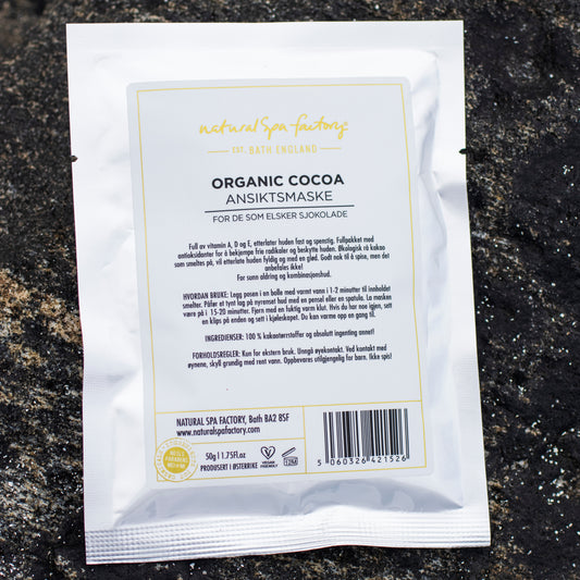 Organic Cocoa Ansiktsmaske.  50 g. er nok til 2 - 3 masker. VEGAN